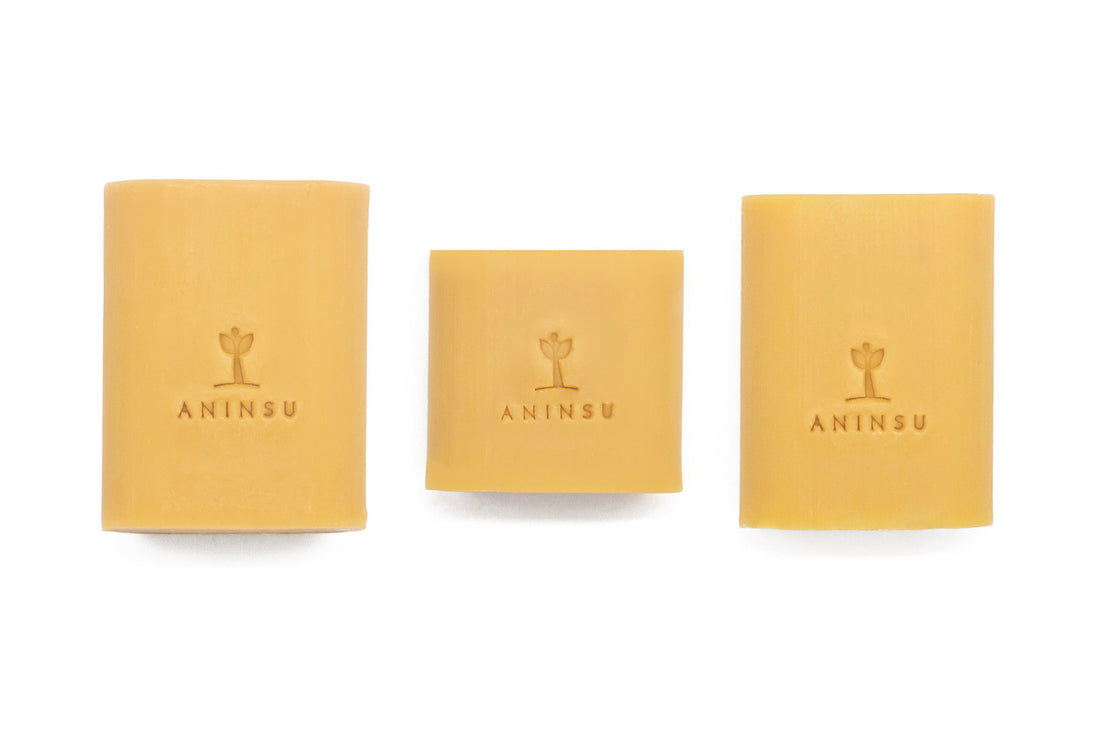 Unsere drei Nirvana-Seifen: Handseife, Gesichtsseife und Körperseife